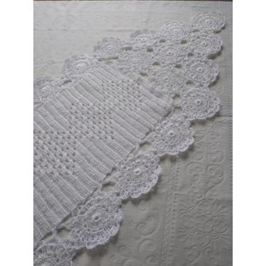 Imagem de Caminho de mesa branco em crochê - 135 x45cm - CK Artesanato