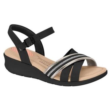 Imagem de Sandália feminina modare 7190.102 ortopédica solado anabela 4,5 cm, Pr