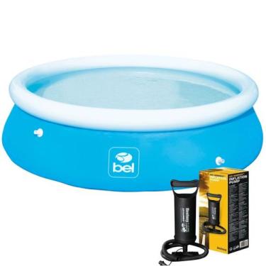 Imagem de Piscina Inflável Gigante Redonda 3700L Reforçada C/ Bomba Ar - Bel, Az