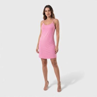 Imagem de Vestido Liso com Alça Casual - Rovitex, Rosa, GG
