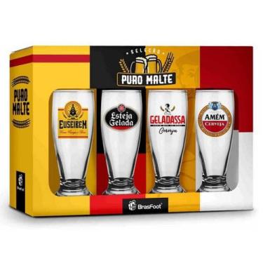 Imagem de Copo Munich Puro Malte Com 4 Unidades 200 Ml Cada - Brasfoot