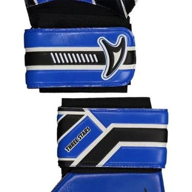 Imagem de Luva Goleiro Futebol Campo Three Stars Wembley, Azul, Branco, Preto, P