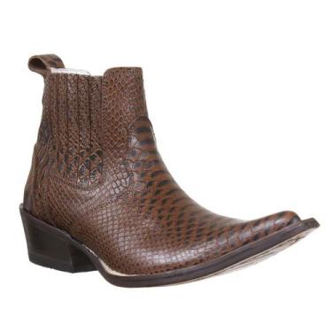 Imagem de Bota Texana Masculina Cano Curto Bico Fino Anaconda Cow Way 36922, 40