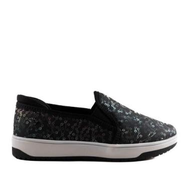 Imagem de Tênis Infantil Menina Pink Cats Slip On V4744 Preto, 31