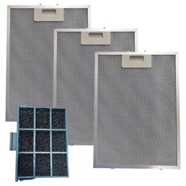 Imagem de Kit 3 Filtro Metálico + Carvão Depurador Continental DC80B