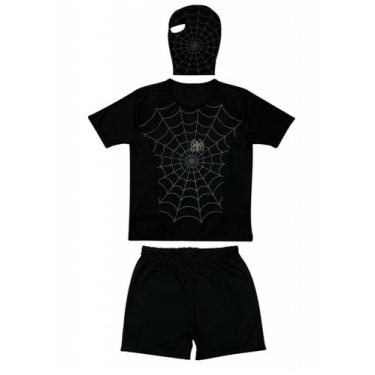 Imagem de Fantasia Temática Homem Aranha Infantil Muvelê - MUVILÊ, 12, Preto