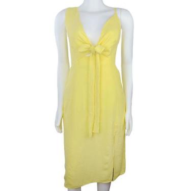 Imagem de Vestido Feminino AmoraCafe Jacquard Amarelo - 11414 - AmoraCafé, P
