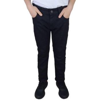 Imagem de Calça Infantil Masculina Jeans King&Joe Slim Preta - CL08002, 02, Pret