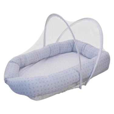 Imagem de Ninho do Bebê com Mosquiteiro Baby Joy Clássicos, PALHA AZUL