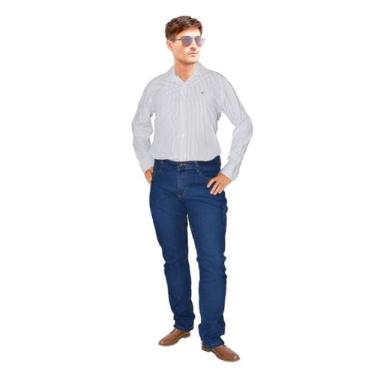 Imagem de Calças Jeans Masculinas Slim Fit Premium Com Lycra - WM, 36 com puido