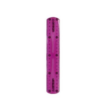 Imagem de Régua Escolar Flexível 20cm Colorida  Leo&Leo, ROSA