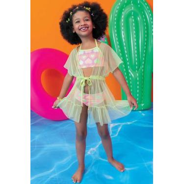 Imagem de Biquini em malha e saida de praia em tule kukie - Kukiê, 10, Verde neo