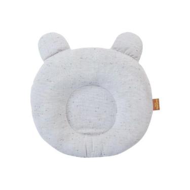 Imagem de Travesseiro Anatômico Bebê Ursinho Linho Batistela Baby, Cinza