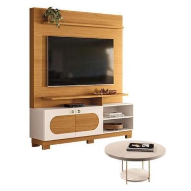 Imagem de Estante Home Theater Axis Cinamomo Off White Com Mesa De Centro Sky Of