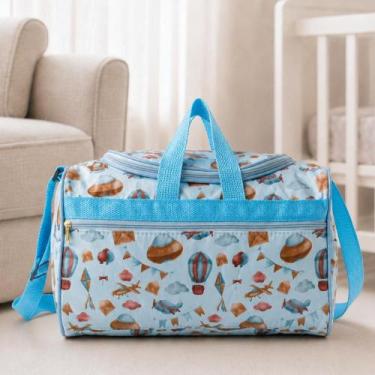 Imagem de Bolsa Maternidade Bebê Grande Luxo e Organizada Estampada Cor:Azul Beb