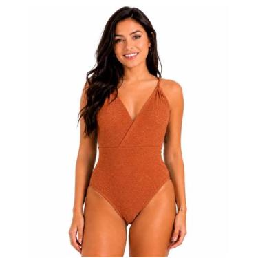 Imagem de Body Maiô Feminino Transpassado Lurex Sem Bojo Costas Nuas Asa Delta P