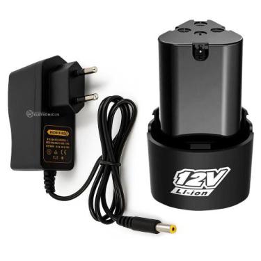 Imagem de Bateria De Lítio 12v 1.3Ah Universal Recarregável Com Fonte de Aliment