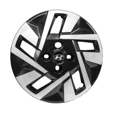 Imagem de Calota Aro 14 Esportiva Premium Hb20 Hb20s Preto/Prata - GRID