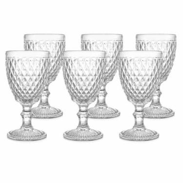 Imagem de 6 tacas agua vidro bico abacaxi 325ml copo decorado alto cor:transpare