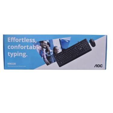 Imagem de Kit Teclado e Mouse com Fio USB 2400dpi AOC KM220 Cor Preto