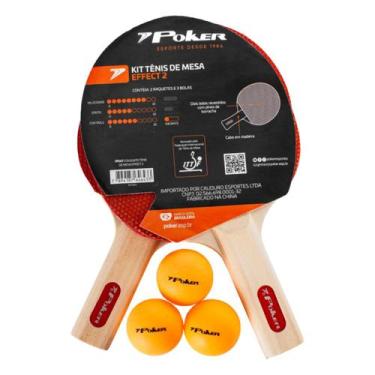 Imagem de Kit Raquete Tênis de Mesa Ping Pong Effect II C/ 3 Bolinhas - - Poker,