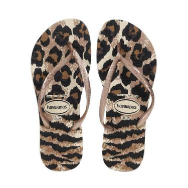 Imagem de Chinelo Feminino Havaianas Slim Animals Bege/Marrom