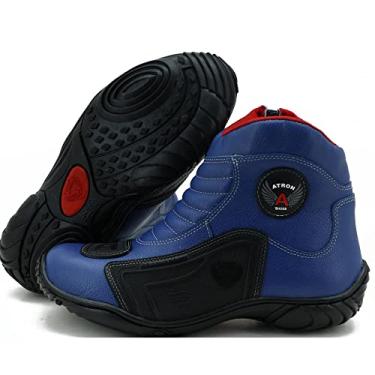 Imagem de BOTA MOTOCICLISTA 33AO46 COURO BORRACHA 283 KM AZUL Cor:Azul;Tamanho:45