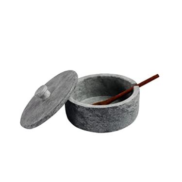 Imagem de Açucareiro Farinheira Gourmet Pedra Sabão com Colher G 12cm