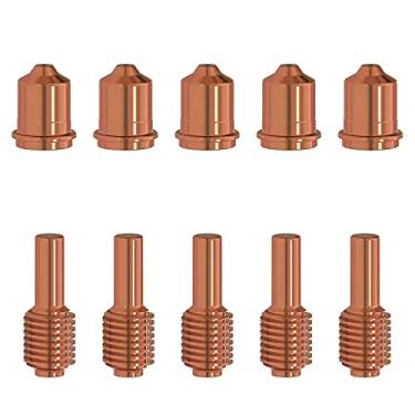 Imagem de KEMAO 5 peças 420118 bocal de corte plasma 5 peças 420120 pontas de eletrodo adequadas para PMX 30XP Tocha de corte plasma consumível