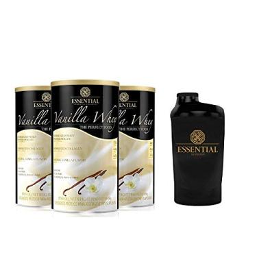 Imagem de Kit 3x Vanilla Whey 900g Essential Nutrition Shaker Exclusivo Essential