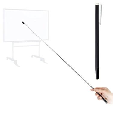 Imagem de DAITET Ponteiro telescópico para professores, ponteiro de ensino para sala de aula, ponteiro retrátil de metal com comprimento estendido de 63 cm, ponteiro portátil para apresentador de quadro branco