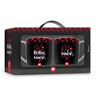 Imagem de Conjunto 2 Canecas Porcelana Urban Eu e Você Pra Sempre 360ml Presente Namorados Brasfoot