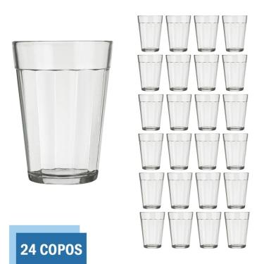 Imagem de Kit 24 Copo Americano Vidro Cerveja 190ml Transparente Nadir
