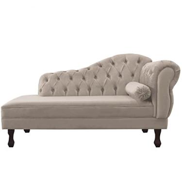 Imagem de Recamier Sofá Divã Com Pés Retro 160X80 - Elã (Suede Bege)