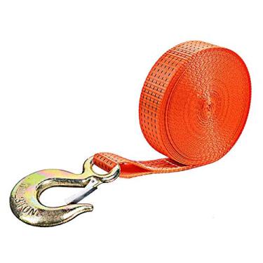 Imagem de Tiras de guincho, tiras de reboque resistentes com gancho e laço para barco, treinador, corredor de ondas, jet ski, caminhões, reboque de recuperação de recuperação, corda de segurança marinha - 5 cm x 5 m, força de ruptura 4535 kg