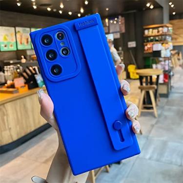 Imagem de Capa protetora de alça de pulso simples para Samsung A52S A32 72 12 51 A71 A53 73 A13 33 23 S22 Ultra S20 Plus S21 FE Case, Azul, Para Samsung S21