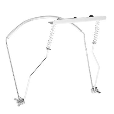 Imagem de Vaveren Suporte de pescoço profissional ajustável com suporte de gaita prata para 10 furos