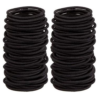 Imagem de 300 peças, preto, sem vinco, laços de cabelo, faixas de cabelo, elásticos de volume, prendedores de rabo de cavalo para cabelos grossos e encaracolados