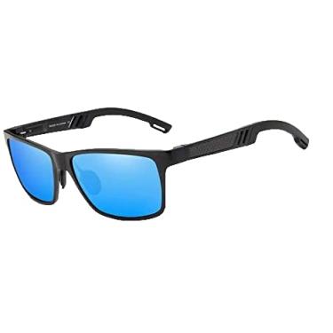 Imagem de Óculos De Sol Kingseven Masculino Esportivo Polarizado (Azul e Preto)
