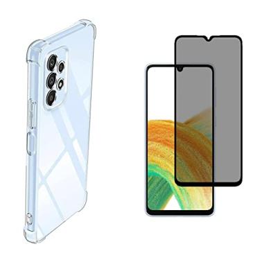 Imagem de Kit Para Galaxy A33 Capa Anti impacto + Película Privacidade (Tela 6.4) (C7COMPANY)