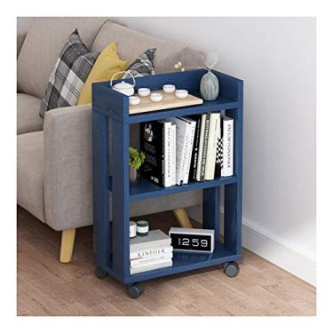 Imagem de Estante de madeira Mordern Estante de estantes de móveis Prateleira de armazenamento para quarto, sala de estar, unidades de prateleira multifuncionais para coleção, organizador de armazenamento, estante de 3 níveis (cor