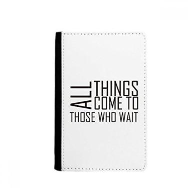 Imagem de Citação All Things Come To Those Who Wait Porta Passaporte Notecase Burse Carteira Carteira Cartão Bolsa, Multicolor