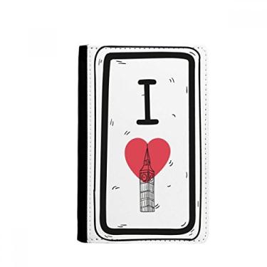 Imagem de Porta-passaporte com padrão de palavras I Love London Notecase Burse carteira porta-cartão, Multicolor