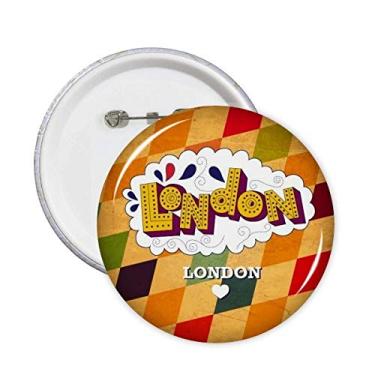 Imagem de Love London Britain UK Alfinetes de treliça com botão de emblema para decoração 5 peças