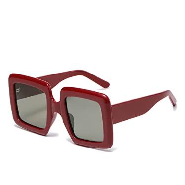 Imagem de Óculos de sol polarizados masculinos de luxo, óculos de condução de pesca, óculos de sol quadrados grandes retrô para homens, óculos de sol, vinho tinto verde, lente polarizada