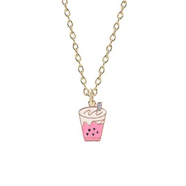 Imagem de CNBPIC Diy Colar Estilo Feminino Leite Chá Sorvete Liga Pingente Aniversário Joias Presente