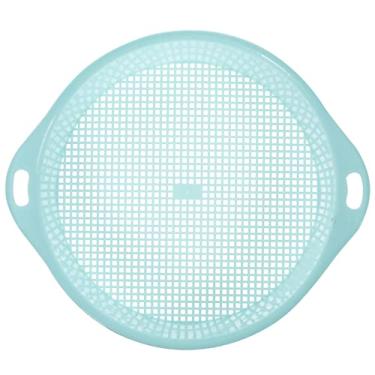 Imagem de Peneira de plástico DOITOOL Peneira de jardim de malha redonda peneira de areia peneira peneira de fornecimento de jardinagem, ferramenta de cultivo de semeadura com apoios de braço, azul para crianças, adultos, uso doméstico e plantação