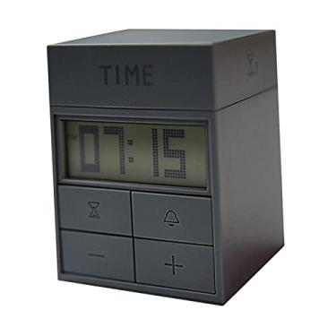 Imagem de ＫＬＫＣＭＳ Despertador giratório para cozinha, bonito, desktop, mesa, cronômetro, cronômetro, gerenciador de tempo para atividades, escritório, banheiro, PRETO