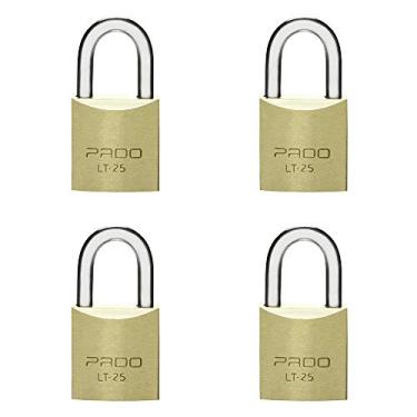 Imagem de CADEADO SM 4 LT-25MM 4 CHAVES IGUAIS, Pado, 51003001, Dourado
