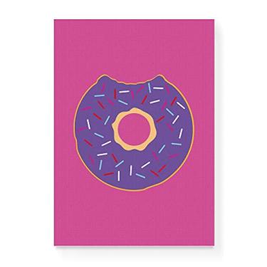 Imagem de Arte Maníacos Quadro Decorativo em Tela Canvas Donut Roxo - 23x16,25cm